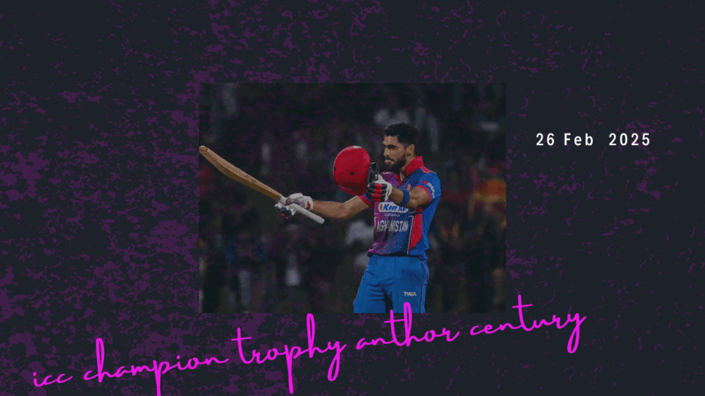 आईसीसी चैंपियंस ट्रॉफी मै जादरान ने जबरजस्तबैटिंग करी वही उहोने 146 बॉल पार 12 चौका और 6 सिक्स की मदद से 177 रन माई जादरान ने
